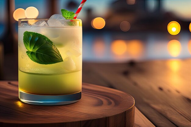 Mojito e sfondo estivo o carta da parati hollidays concept ai generato