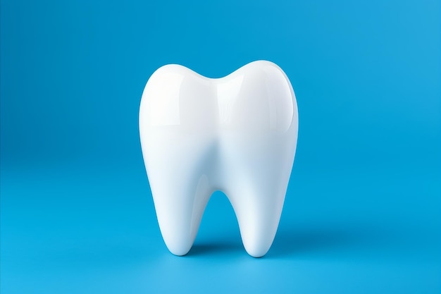 Molar bianco di neve su sfondo blu Concetto di salute dentale per la odontoiatria e la cura orale