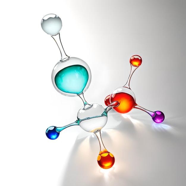 Molecola di etanolo Alcol C2H5OH Chimica Disegno del vetro