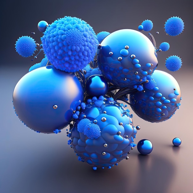 Molecole Di Virus Blu 3D