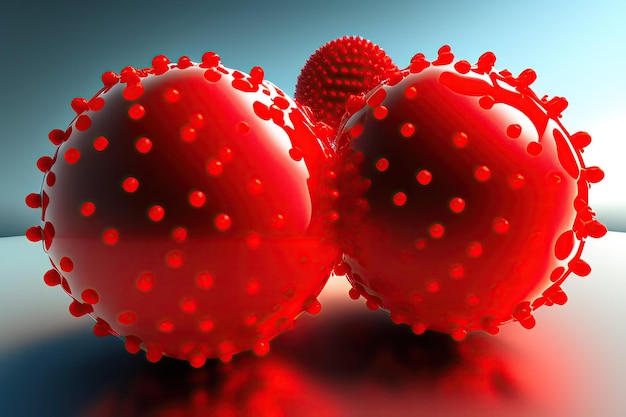 Molecole Di Virus Rosso 3D