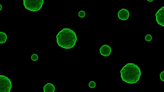 molecole verdi su sfondo nero