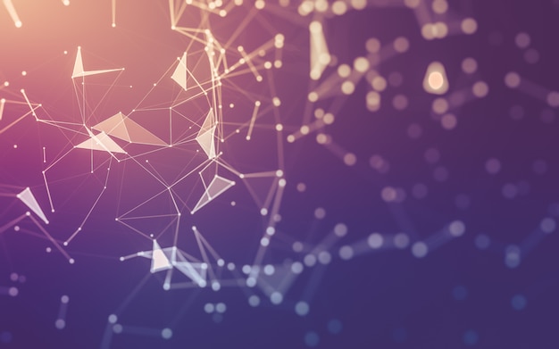 Molecules background with polygonal shapes