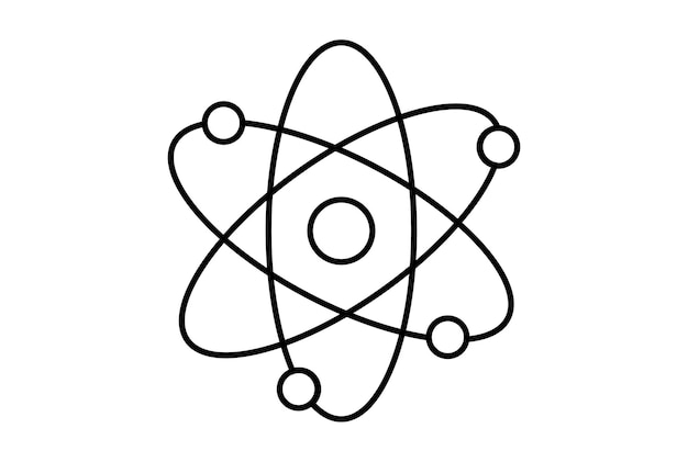 Molecules line flat icon black science outline symbol app web sign
