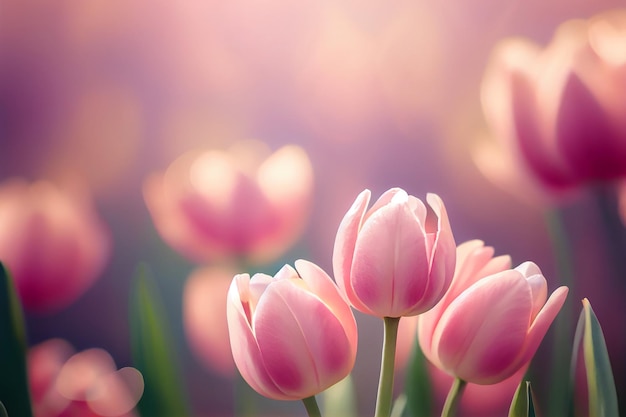 Molla variopinta tulipani sfondo naturale AI generativa