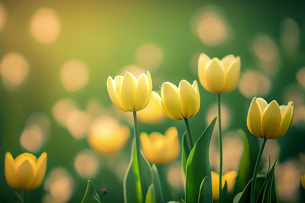 Molla variopinta tulipani sfondo naturale AI generativa