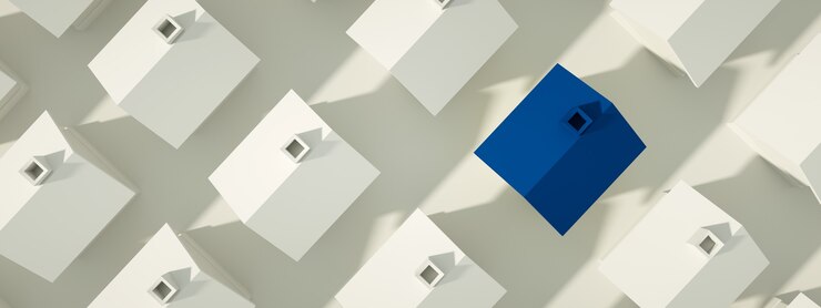 Molte case concetto di bene immobile