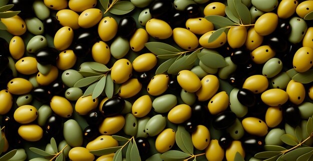 Molte olive vista dall'alto immagine generata dall'IA