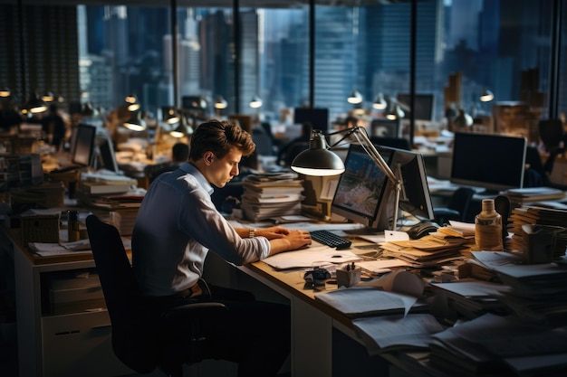 Molte persone d'affari occupate a lavorare in ufficio