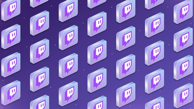 molte piattaforme con icone logo social network twitch 3d