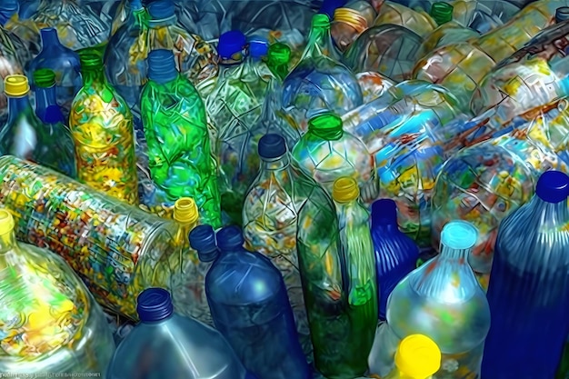 Molte reti neurali di bottiglie di rifiuti di plastica sono state generate dall'intelligenza artificiale