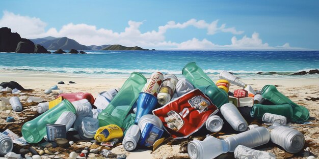 Molte spazzature sulla spiaggia 2