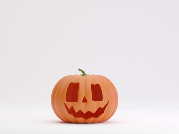 Molte zucche di Halloween in una riga isolata sul rendering 3d di sfondo