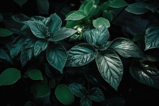 Molteplici foglie di piante piene di vita che mostrano il potere e la bellezza della natura