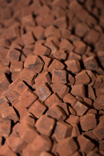 Molti cubetti di cacao