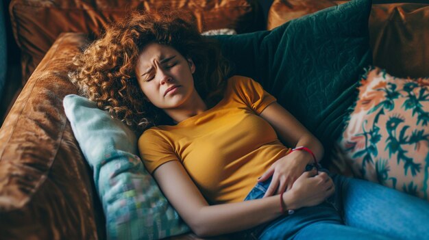 Momenti dolorosi Una donna che affronta le sfide del dolore mestruale L'intimità del dolore Il dolore del periodo