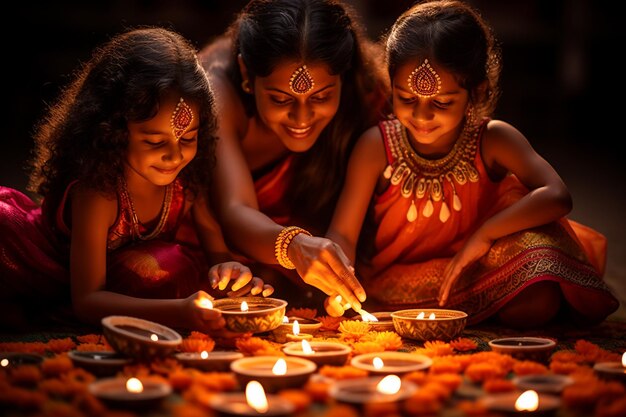 Momenti luminosi di Diwali