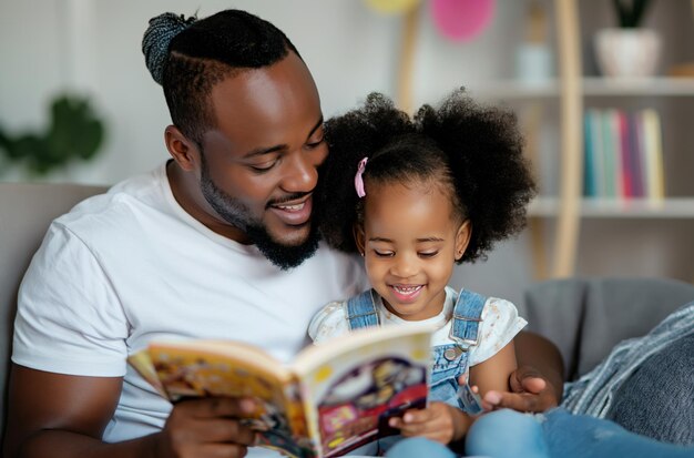 Momento di lettura tra padre e figlia