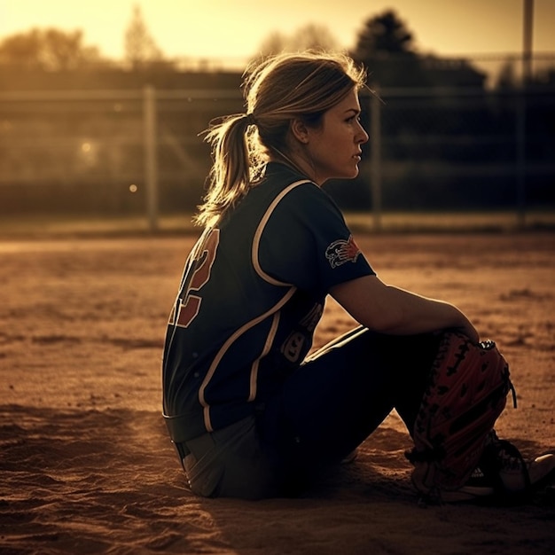 Momento dinamico dei giocatori di softball