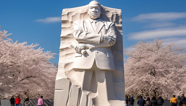 momento solenne al Martin Luther King Jr. Memorial a Washington DC con persone