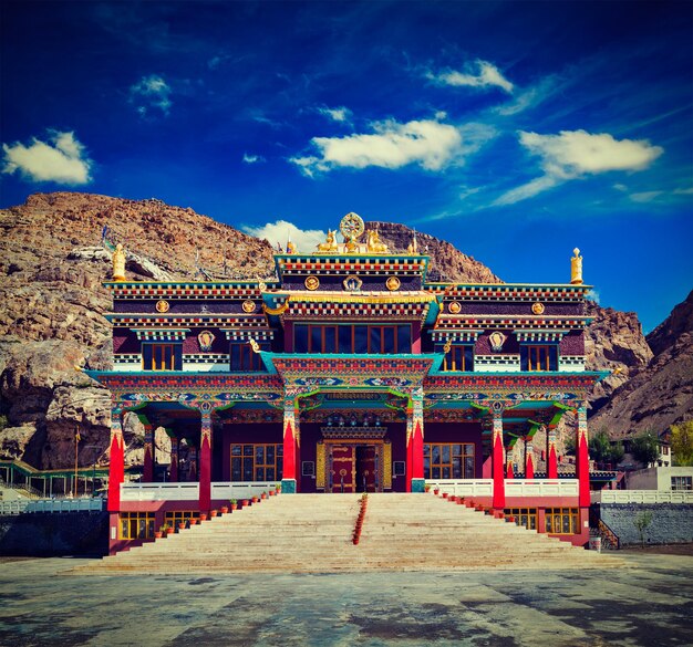 Monastero buddista nella valle di Kaza Spiti Himachal Pradesh India