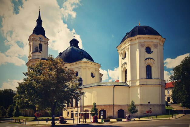Monastero della chiesa Krtiny Repubblica Ceca Monumento barocco della Vergine Maria