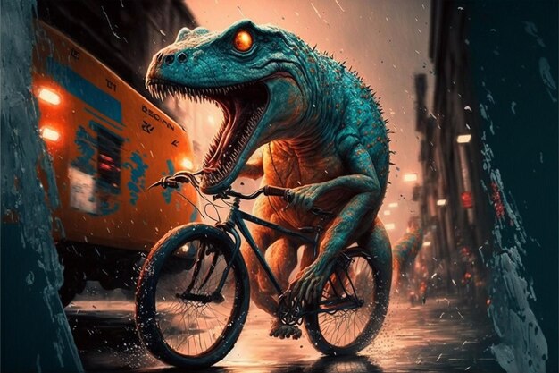 Mondo fantastico di creature animali che fanno un'esistenza simile a quella umana ciclismo sport ciclismo ai generativo