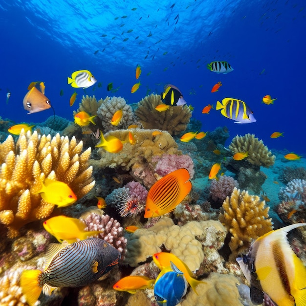 Mondo sottomarino nell'oceano tropicale