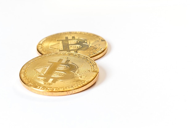 Moneta bitcoin d&#39;oro monete monete bitcoin valuta.