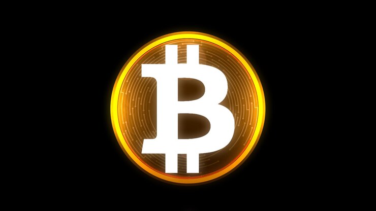 Moneta Bitcoin logo Criptomoneda blockchain digitale Simbolo bitcoin icono Trading di Bitcoin