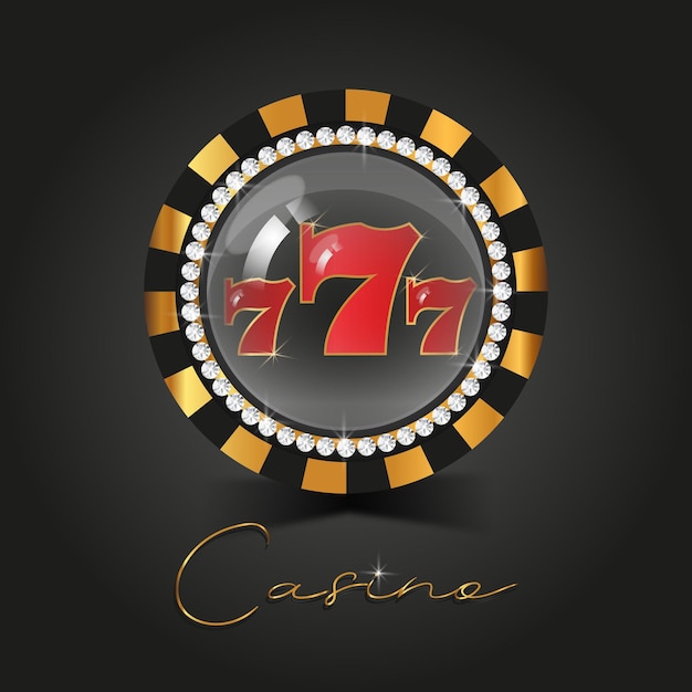 Moneta Casino 777 con oro e diamanti