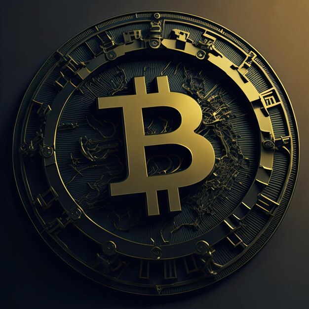 moneta d'oro bitcoin con la lettera B