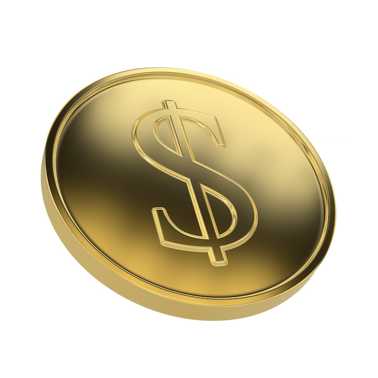 Foto moneta d'oro dollaro