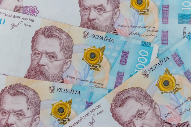 Moneta ucraina Fondo delle banconote da mille hryvnia