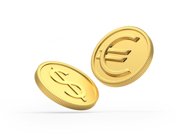 monete d'oro dollaro ed euro