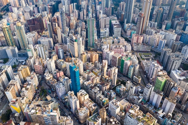 Mong Kok, Hong Kong 11 settembre 2018:- Paesaggio urbano di Hong Kong