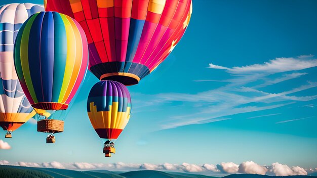 Mongolfiere colorate che volano nel cielo