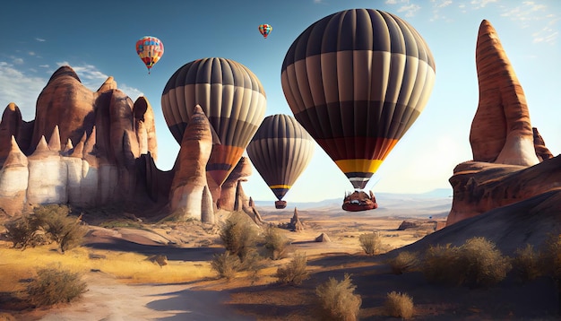 Mongolfiere turchia cappadocia vacanza Giornata mondiale del turismo 27 settembre AI Generato