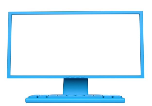 Monitor LCD con schermo vuoto isolato su sfondo bianco