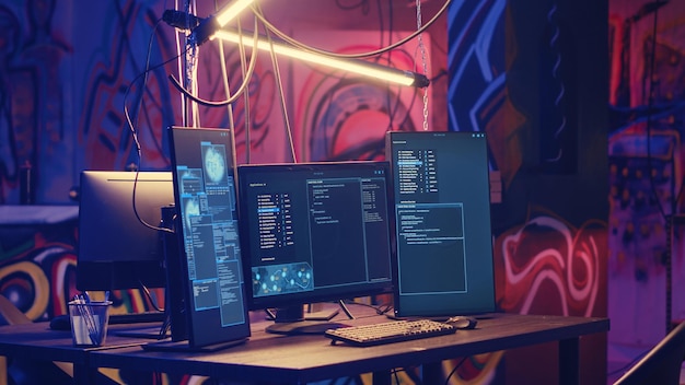 Monitor per PC in magazzino vuoto