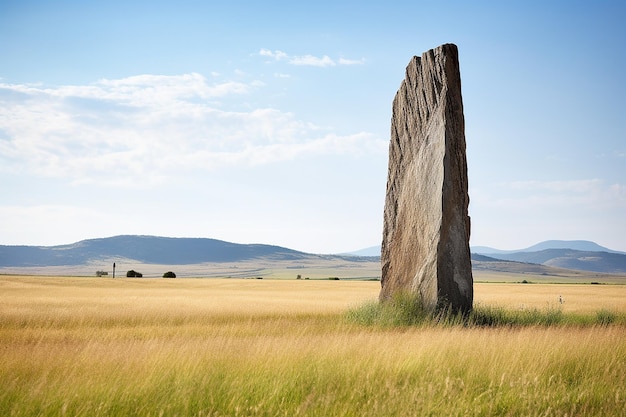 Monolito di pietra in un campo erboso