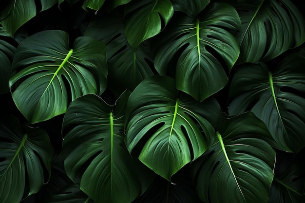 Monstera foglie verdi carta da parati natura