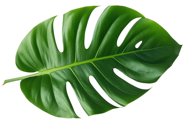 Monstera verde foglia tropicale close-up IA generativa