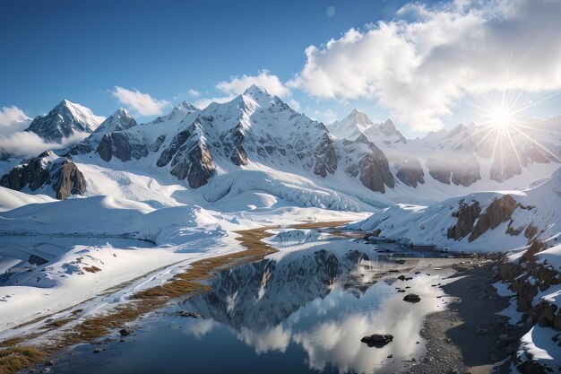 Mont Blanc Majesty Picchi innevati e riflessi