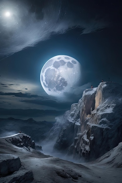 Montagna al chiaro di luna