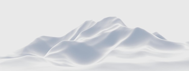 Montagna di neve 3D Terreno bianco Ambiente freddo