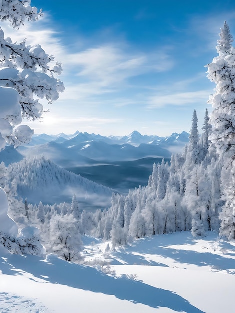 Montagna di neve AI generata