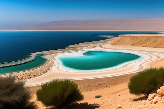 Montagna e il Mar Morto blu in Israele