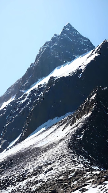 Montagna innevata picco paesaggio invernale sfondo arte vettoriale