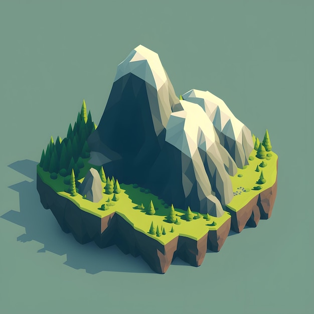 montagna isometrica polimetrica 3D bassa